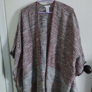 J.Jill multi colored open front poncho